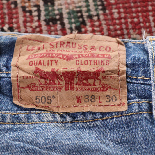 Levi's 505 Red Tab W38 L27 Straight Leg Regular Fit Blue Denim Jeans