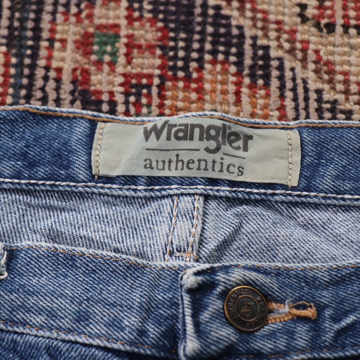 Wrangler W38 L32 Straight Leg Blue Denim Jeans