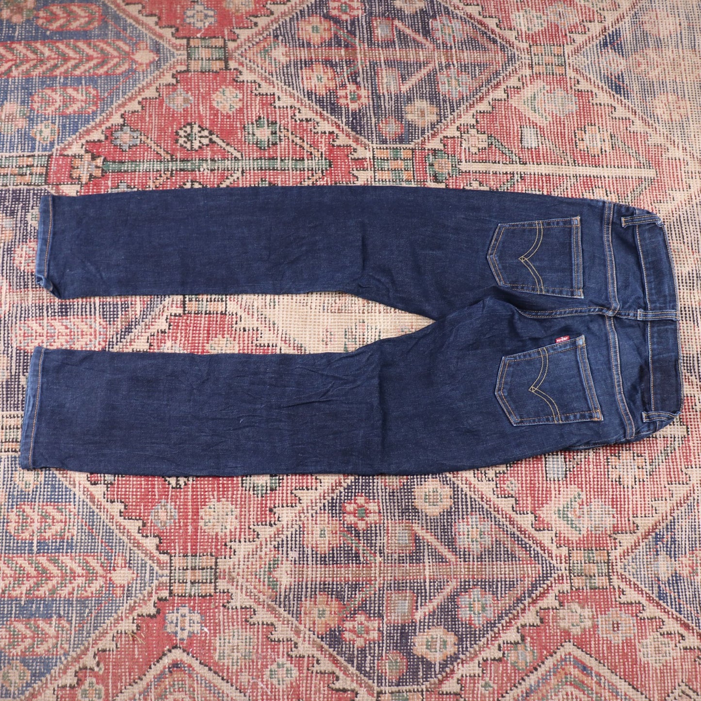 Levi's W24 L24 Straight Leg Classic Ripped Style Blue Denim Jeans