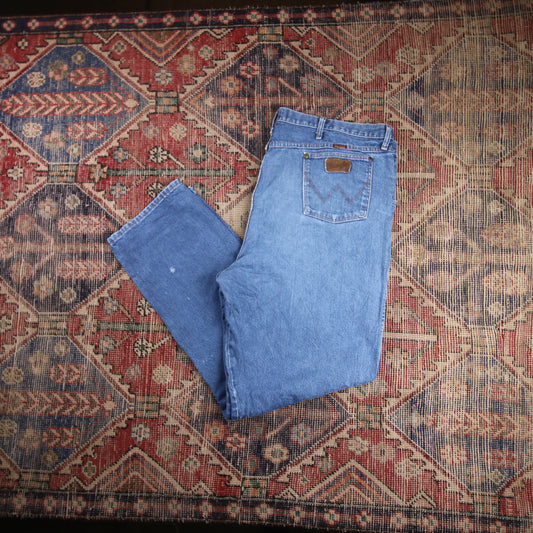 Wrangler W44 L33 Straight Leg Loose Fit Blue Denim Jeans
