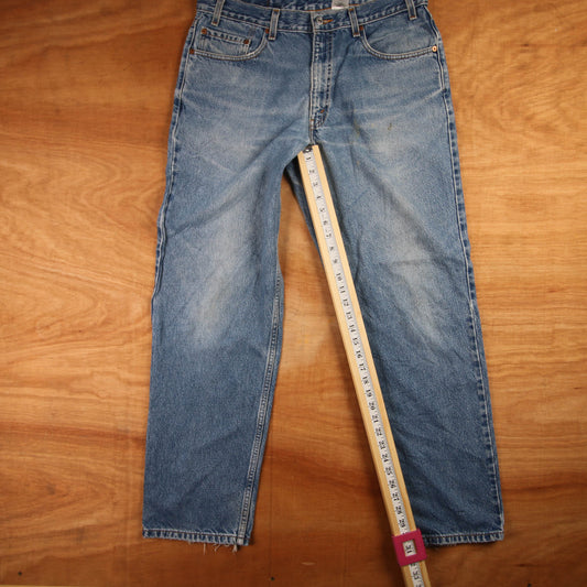 Levi's 505 Red Tab W36 L31 Straight Leg Regular Fit Blue Denim Jeans