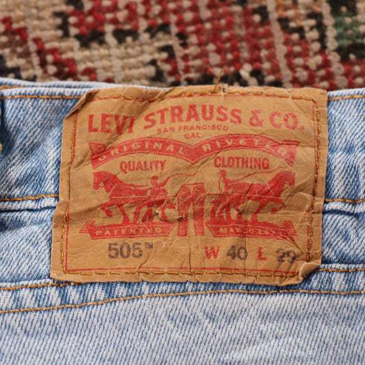 Levi's 505 W40 L28 Straight Leg Regular Fit Blue Denim Jeans