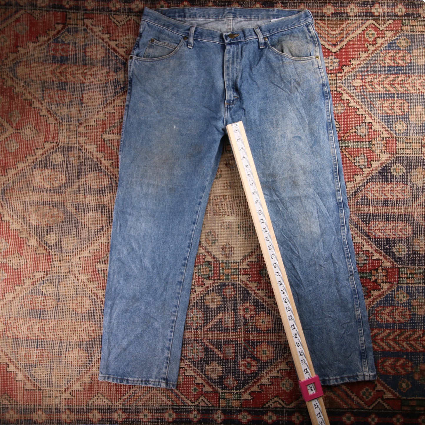 Wrangler W38 L30 Straight Leg Blue Denim Jeans