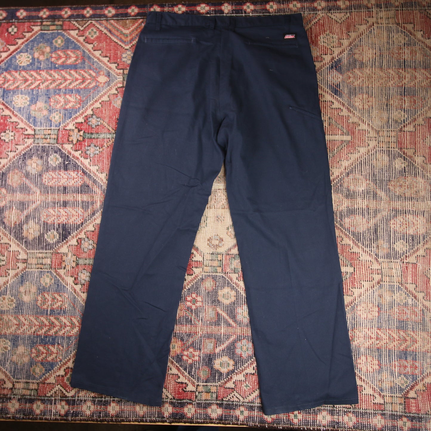 Dickies W36 L30 Straight Leg Blue Cotton Blend Trousers