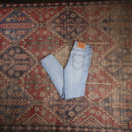 Levi's 512 W24 L26 Tapered Leg Slim Fit Blue Denim Jeans
