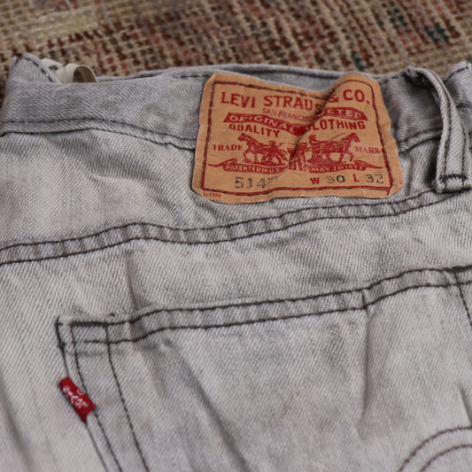 Levi's W30 L32 Straight Leg Grey Denim Jeans