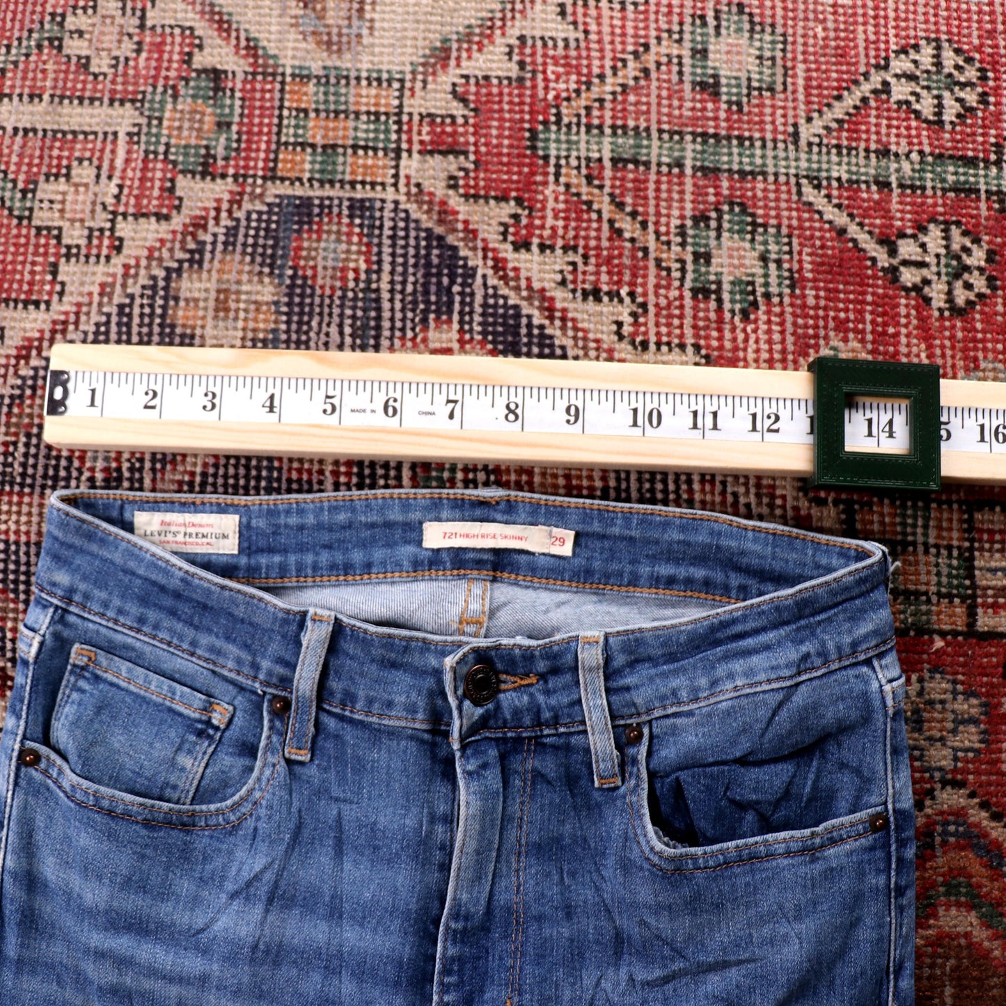 Levi's 721 Red Tab W32 L29 Skinny Blue Denim Jeans