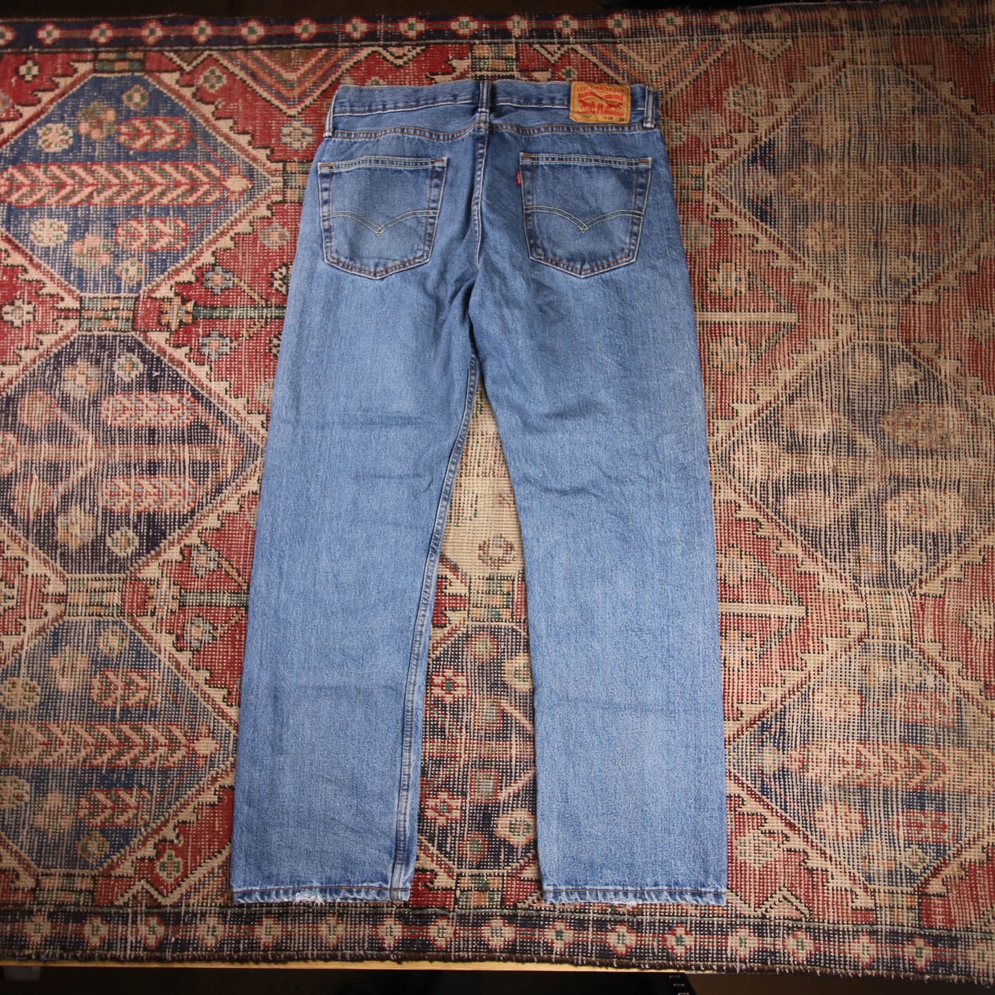Levi's 505 W34 L29 Straight Leg Regular Fit Blue Denim Jeans