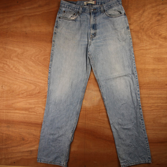 Levi's 550 Red Tab W34 L32 Tapered Leg Relaxed Fit Blue Denim Jeans