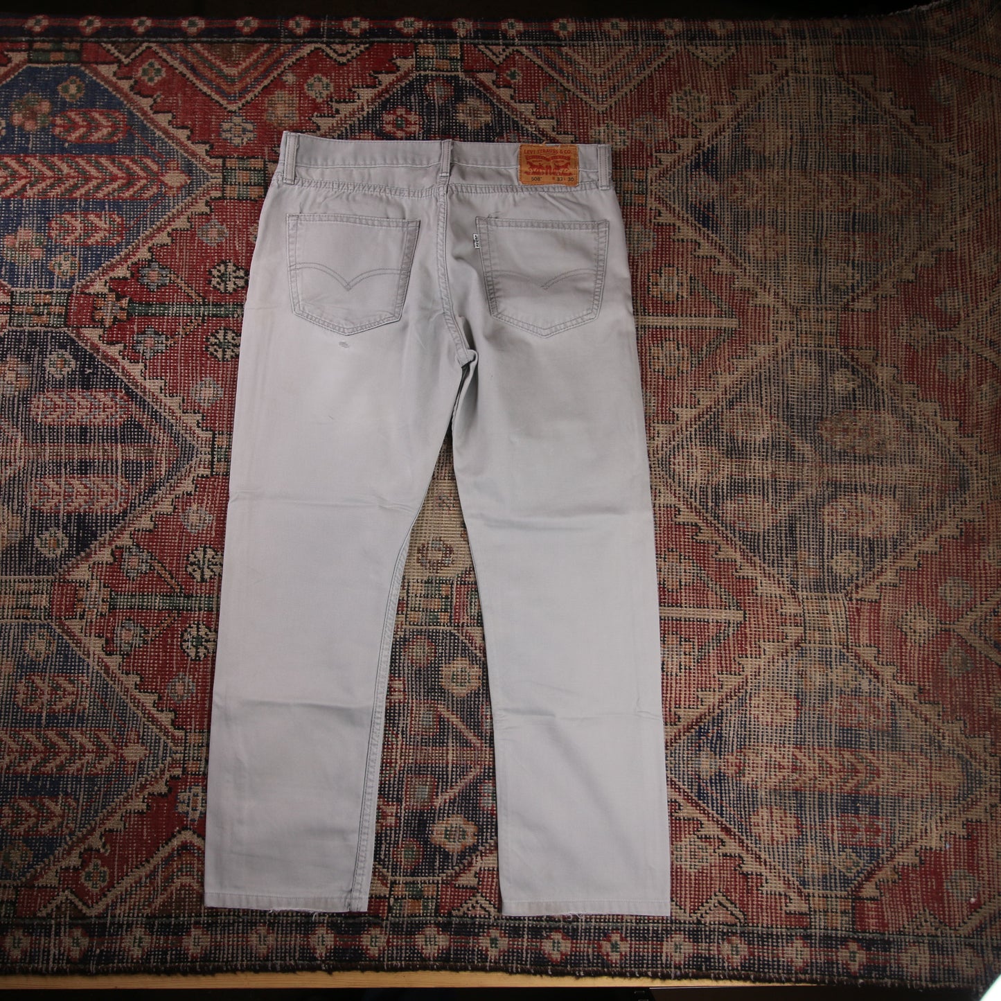 Levi's 508 W34 L26 Tapered Leg Regular Fit Beige Denim Jeans
