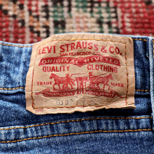 Levi's 512 Red Tab W32 L31 Tapered Leg Slim Fit Blue Denim Jeans