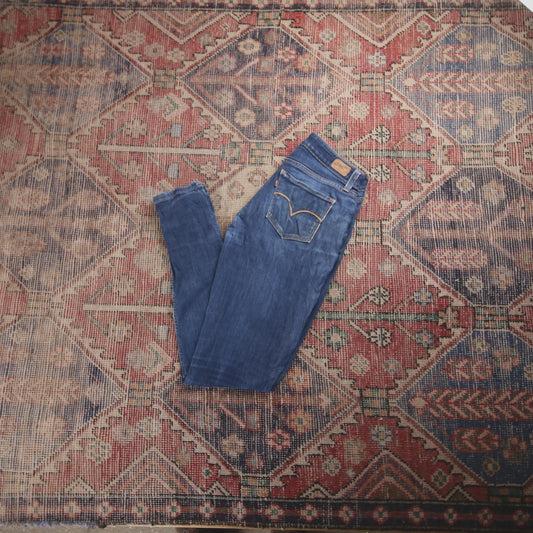 Levi's W28 L29 Skinny Classic Ripped Style Blue Denim Jeans