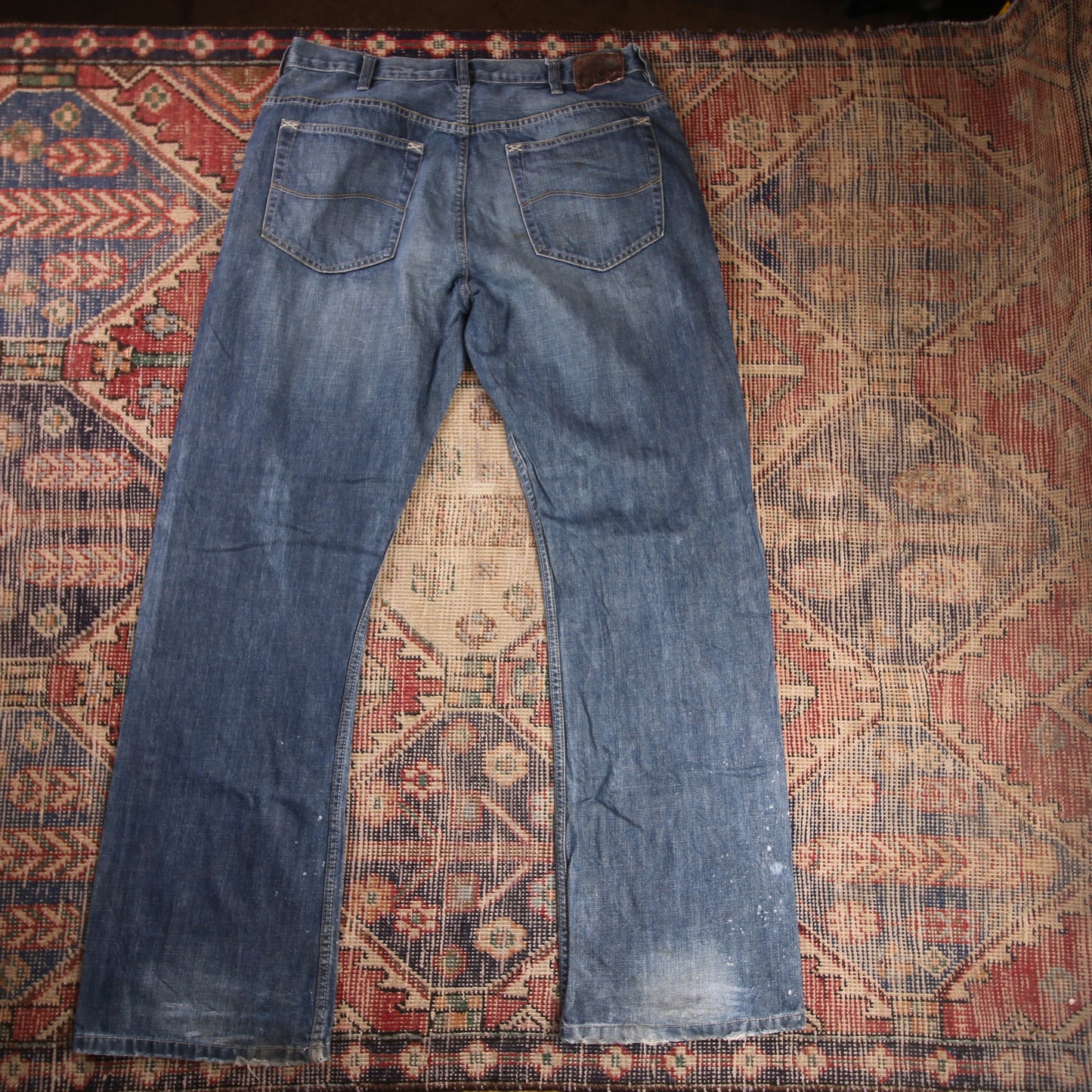 Lee W34 L33 Straight Leg Loose Fit Blue Denim Jeans