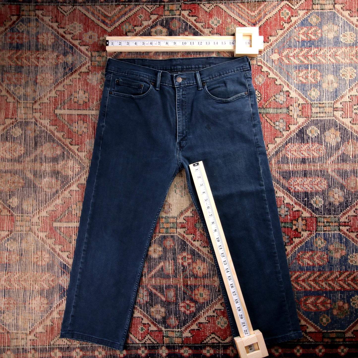 Levi's 505 Red Tab W34 L24 Straight Leg Regular Fit Blue Denim Jeans