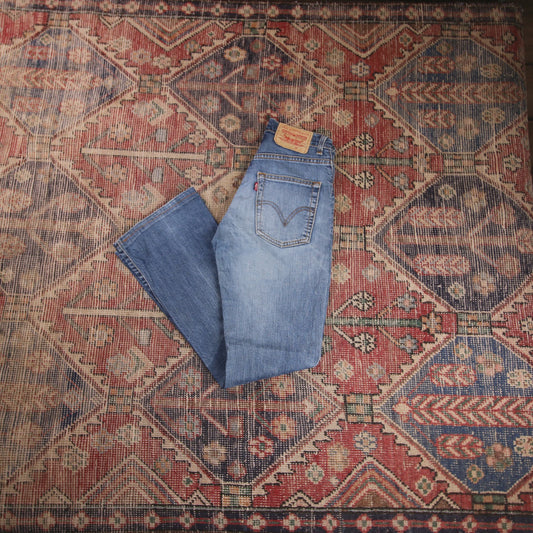 Levi's 525 W24 L29 Bootcut Slim Fit Blue Denim Jeans