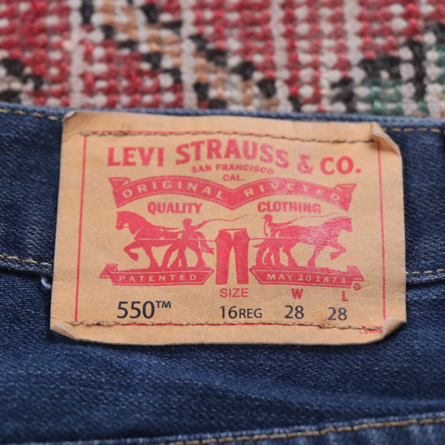 Levi's 550 Red Tab W28 L27 Tapered Leg Relaxed Fit Blue Denim Jeans