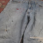 Levi's W34 L28 Tapered Leg Loose Fit Classic Ripped Style Blue Denim Jeans