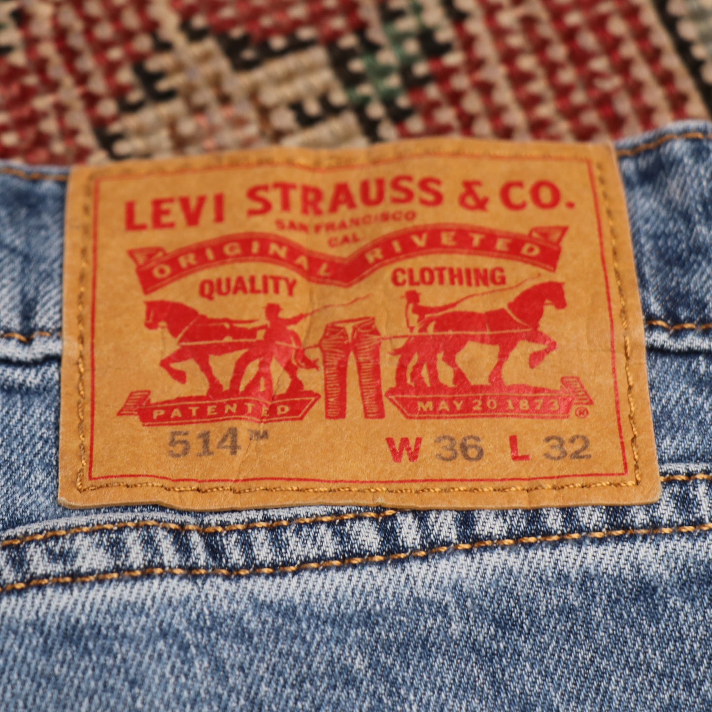 Levi's 514 W36 L30 Straight Leg Blue Denim Jeans