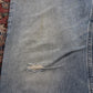Wrangler W34 L31 Straight Leg Relaxed Fit Distressed Style Blue Denim Jeans