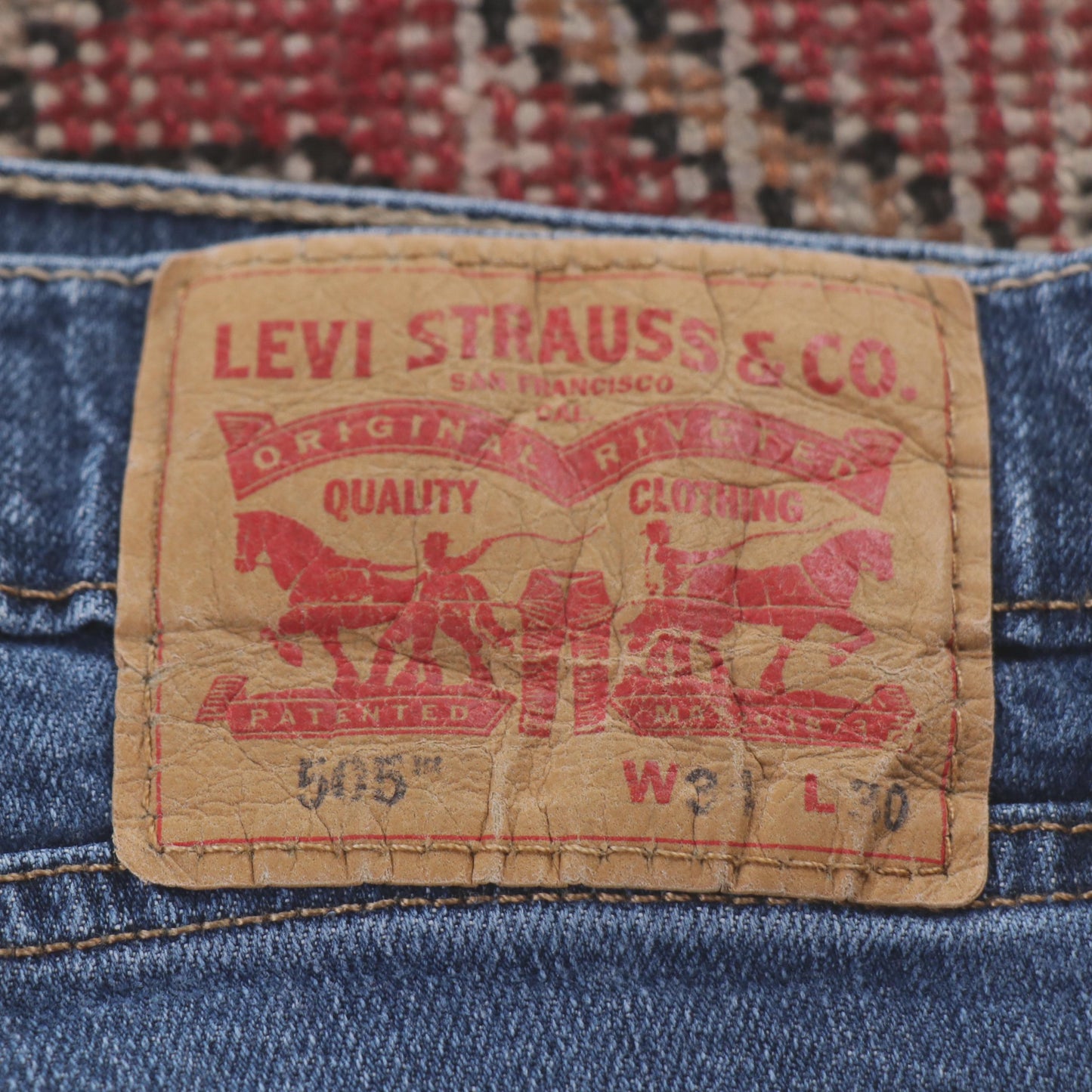 Levi's 505 Red Tab W32 L25 Straight Leg Regular Fit Blue Denim Jeans