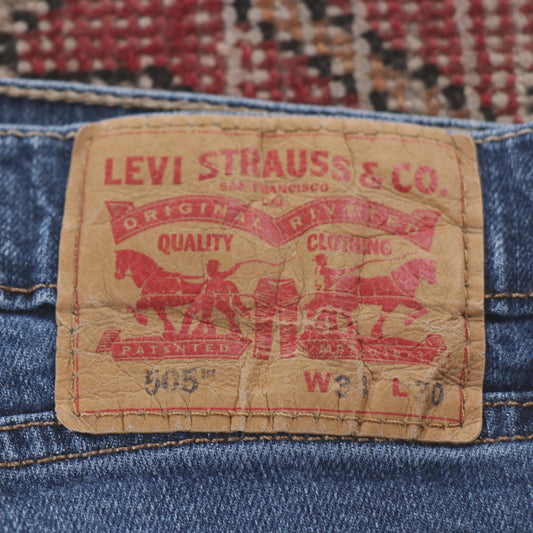 Levi's 505 Red Tab W32 L25 Straight Leg Regular Fit Blue Denim Jeans
