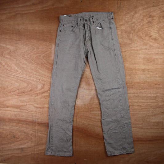 Levi's 505 Red Tab W28 L29 Straight Leg Regular Fit Beige Denim Jeans