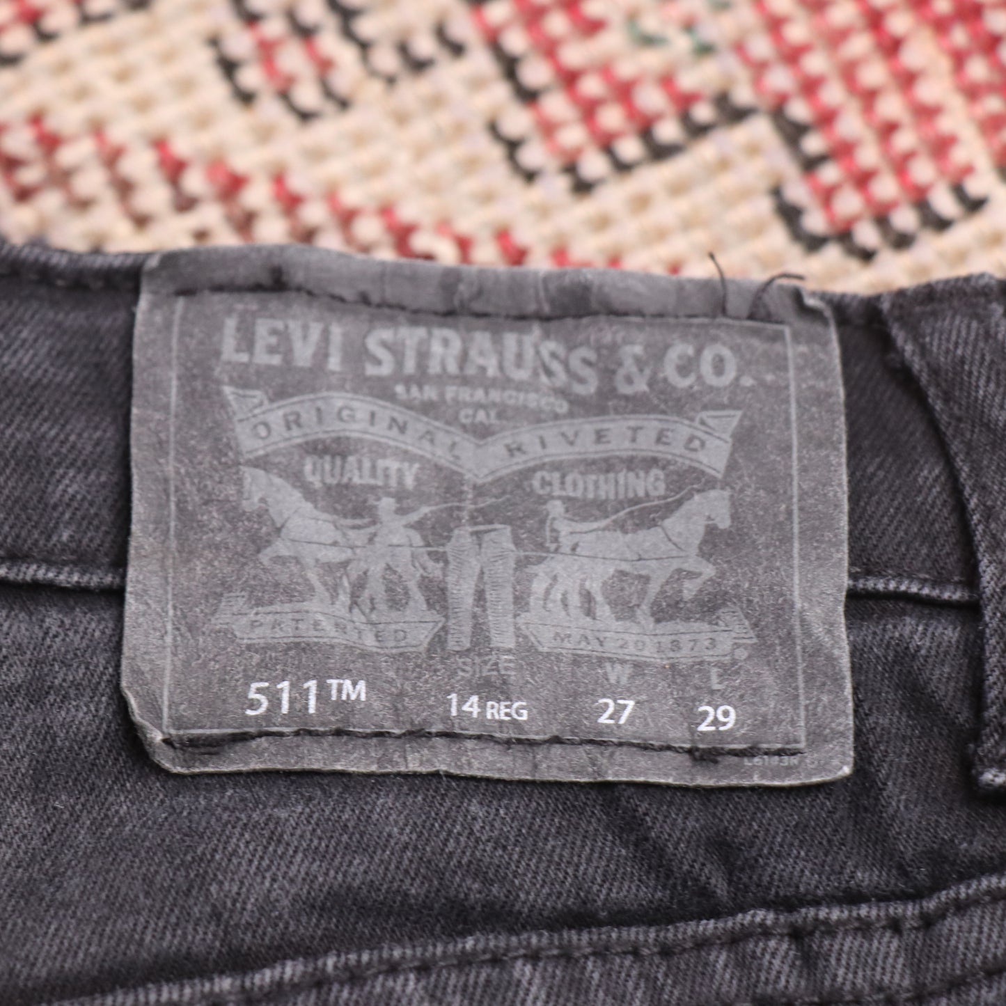 Levi's 511 W28 L27 Slim Fit Black Denim Jeans