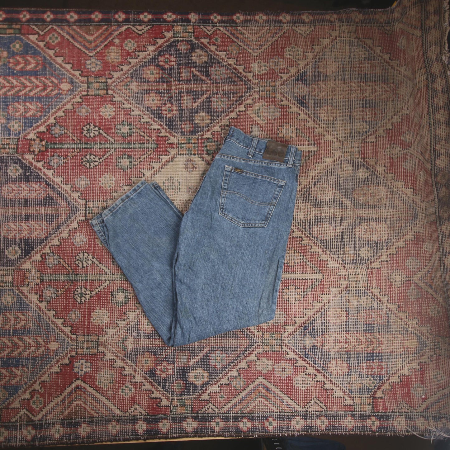 Lee W34 L29 Straight Leg Relaxed Fit Blue Denim Jeans