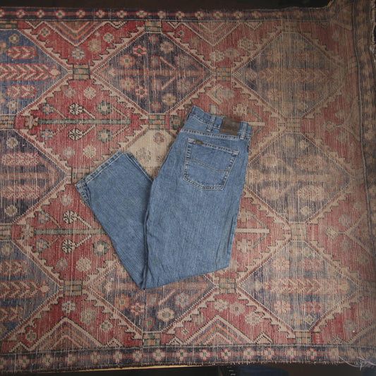Lee W34 L29 Straight Leg Relaxed Fit Blue Denim Jeans