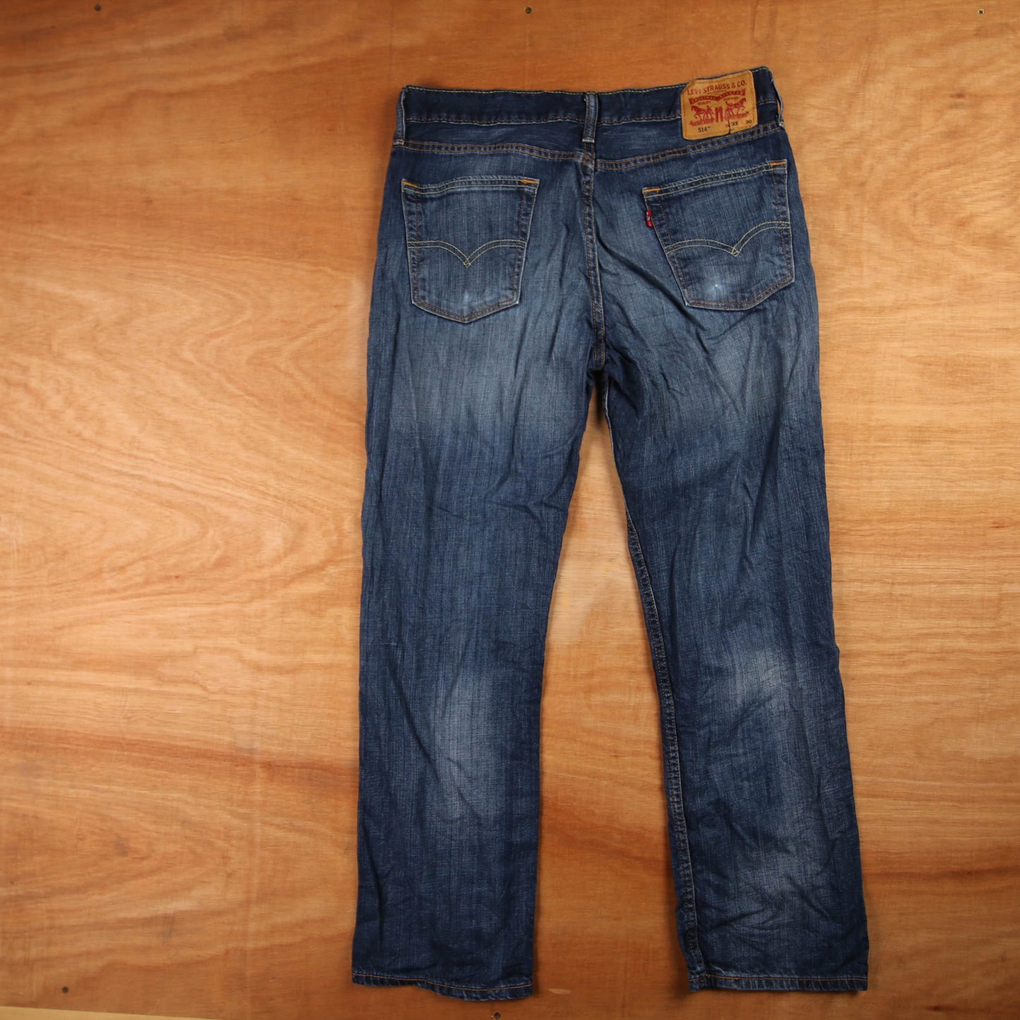 Levi's 514 Red Tab W34 L28 Straight Leg Blue Denim Jeans