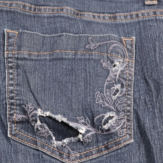 Lee W32 L30 Straight Leg Loose Fit Classic Ripped Style Blue Denim Jeans