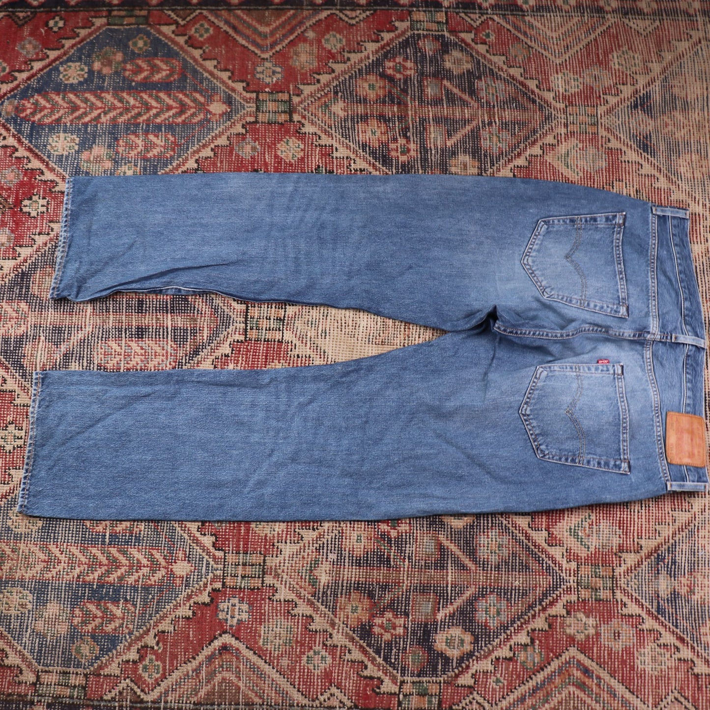 Levi's 501 W34 L28 Original Fit Classic Ripped Style Blue Denim Jeans