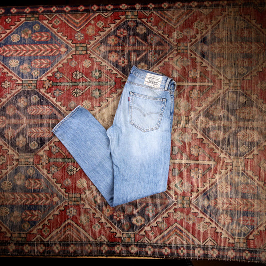 Levi's 502 W32 L32 Tapered Leg Regular Fit Classic Ripped Style Blue Denim Jeans