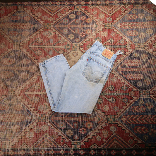 Levi's 505 W34 L28 Straight Leg Regular Fit Blue Denim Jeans