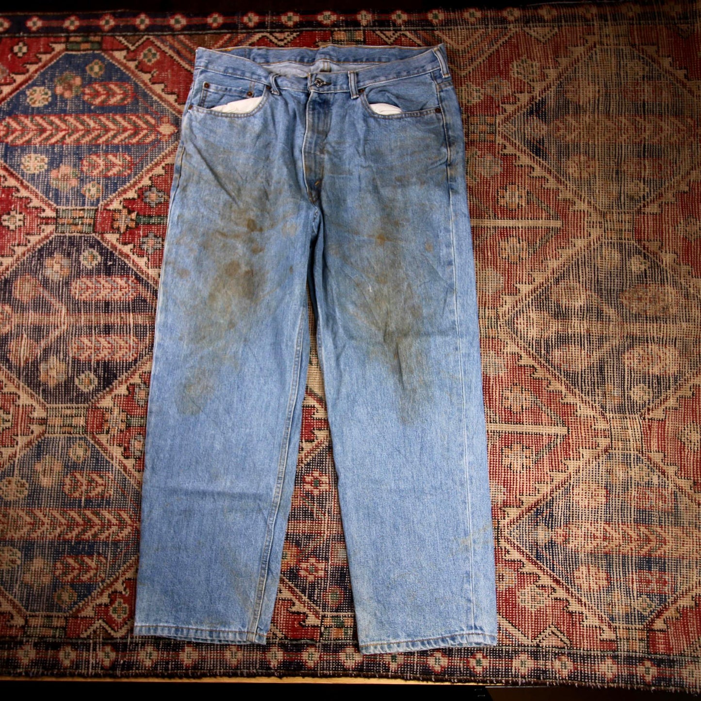 Levi's 550 W36 L30 Tapered Leg Relaxed Fit Blue Denim Jeans