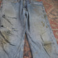 Levi's 505 W36 L31 Straight Leg Regular Fit Classic Ripped Style Blue Denim Jean