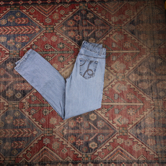 Lee W28 L30 Straight Leg Relaxed Fit Blue Denim Jeans