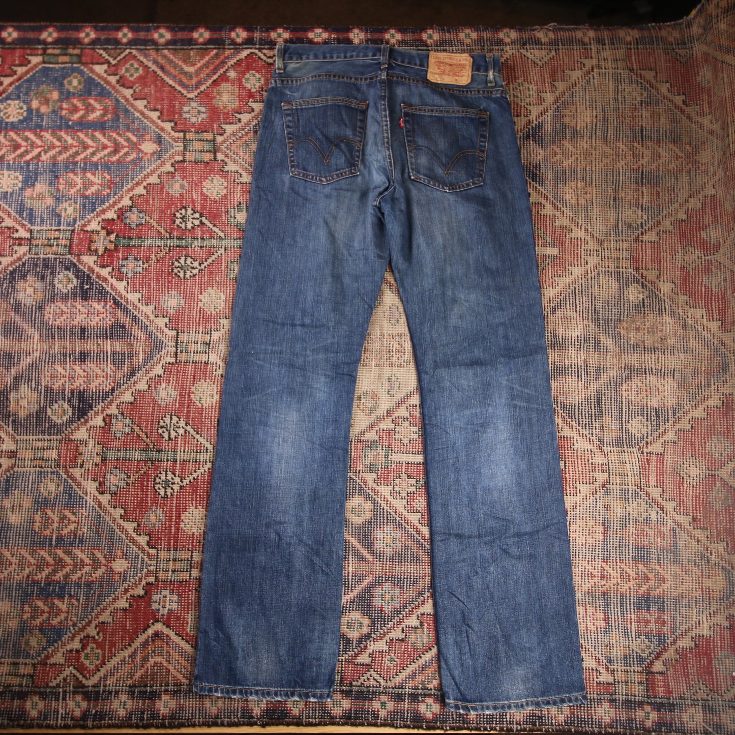 Levi's 37506 W34 L32 Straight Leg Blue Denim Jeans