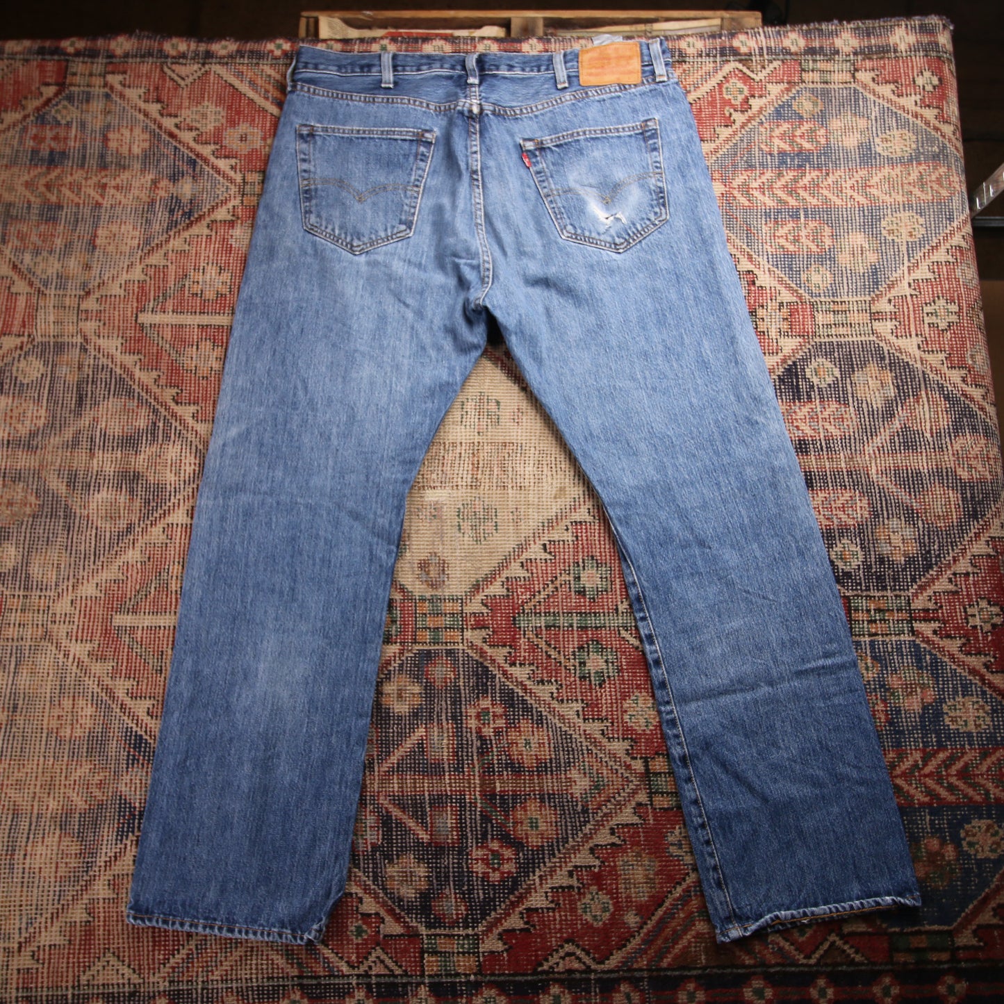 Levi's W38 L29 Straight Leg Loose Fit Blue Denim Jeans