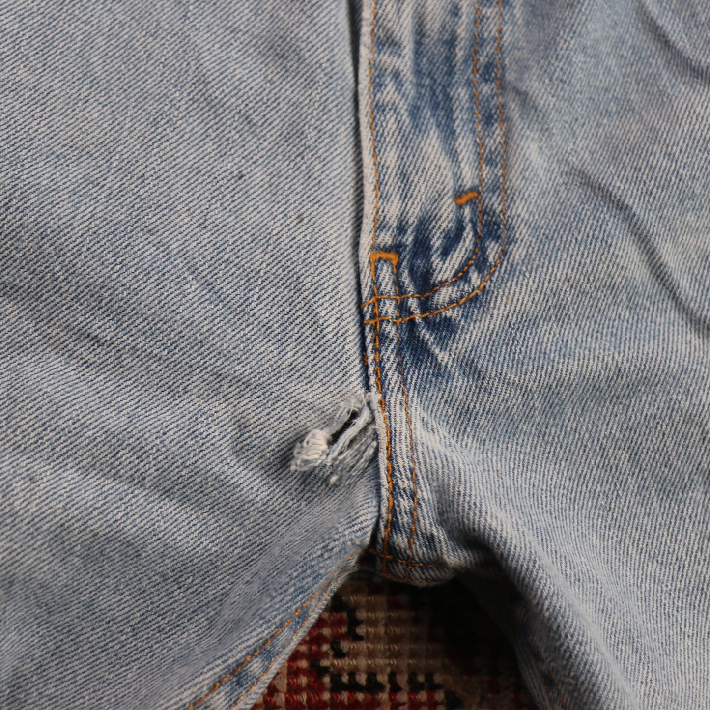 Levi's W34 L30 Straight Leg Regular Fit Classic Ripped Style Blue Denim Jeans