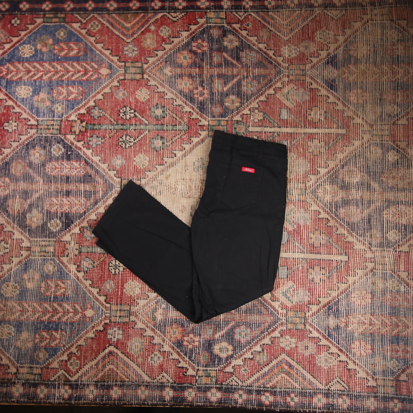 Dickies W34 L27 Straight Leg Black Cotton Blend Trousers