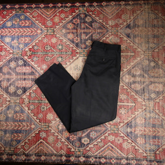 IZOD W34 L33 Straight Leg Black Cotton Blend Trousers