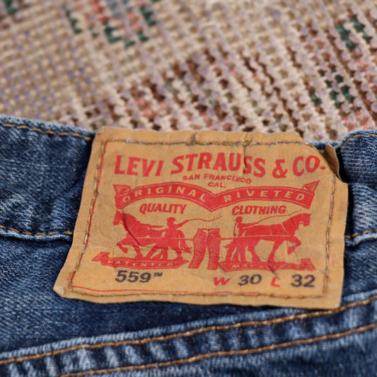 Levi's 559 W30 L31 Straight Leg Relaxed Fit Blue Denim Jeans