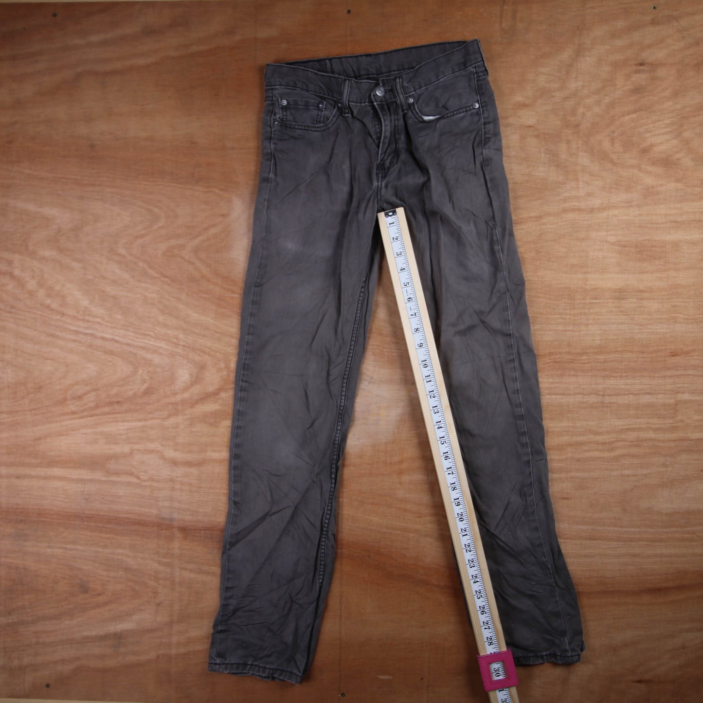 Levi's 514 Red Tab W28 L30 Straight Leg Grey Denim Jeans