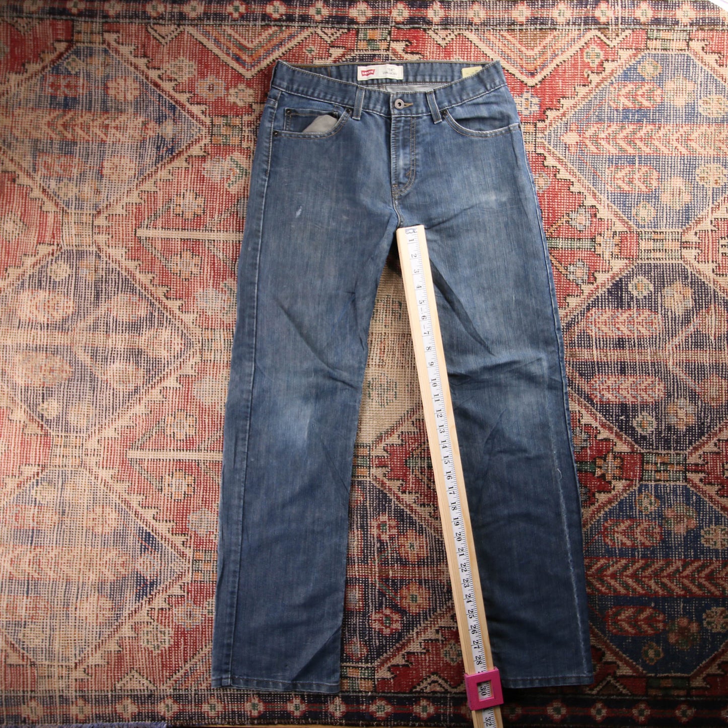 Levi's 514 Red Tab W30 L30 Straight Leg Blue Denim Jeans