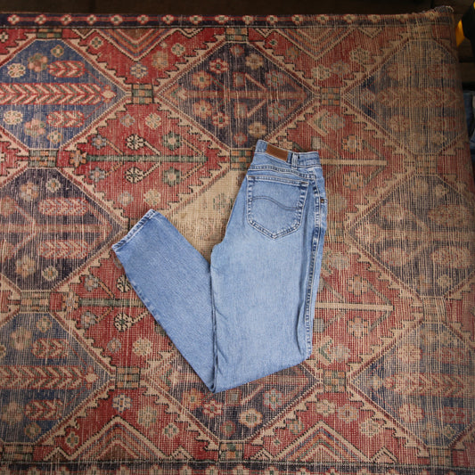 Lee W26 L30 Tapered Leg Loose Fit Blue Denim Jeans