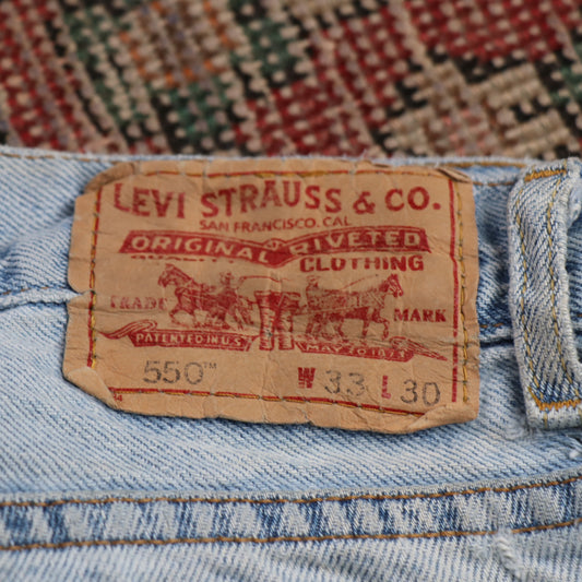 Levi's 550 W30 L28 Tapered Leg Relaxed Fit Blue Denim Jeans