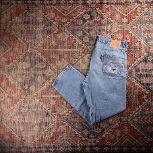 Levi's 550 Red Tab W36 L31 Tapered Leg Relaxed Fit Blue Denim Jeans