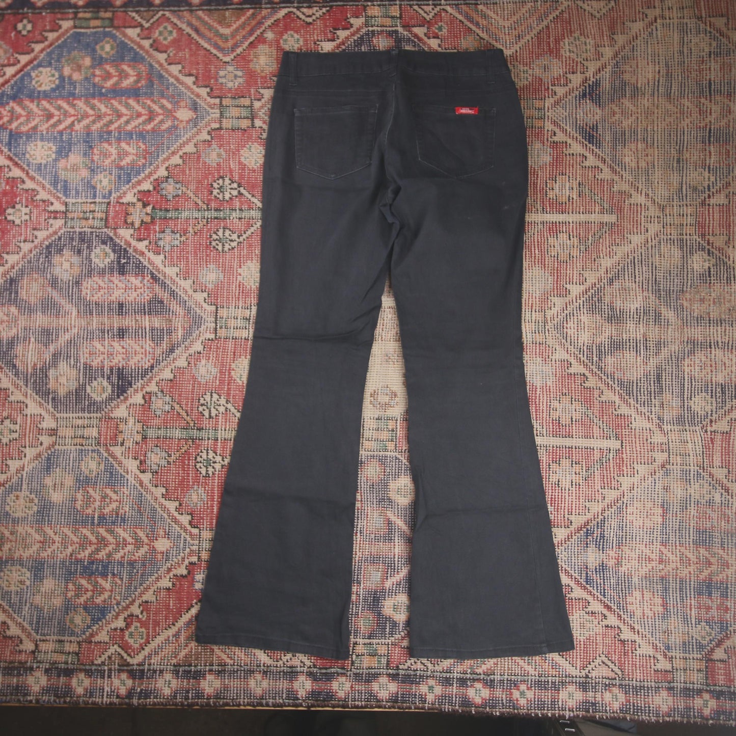 Dickies W30 L30 Flared Blue Cotton Blend Trousers