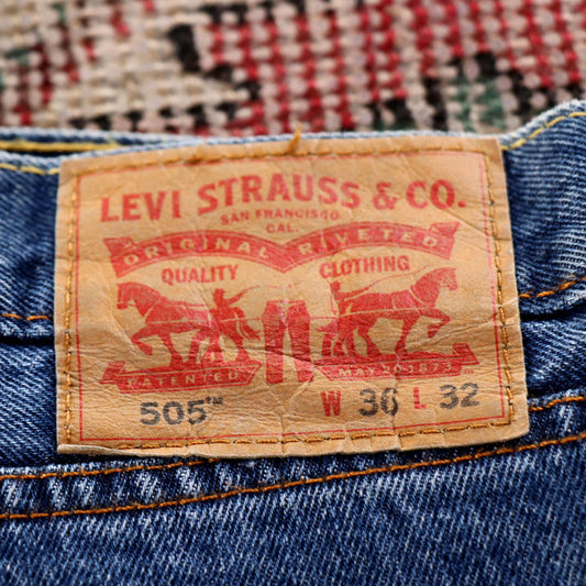Levi's 505 Red Tab W34 L30 Straight Leg Regular Fit Blue Denim Jeans
